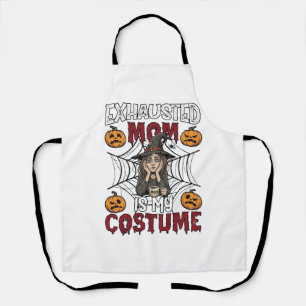 Tablier Maman Épuisée Est Costume Sorcière Halloween Café
