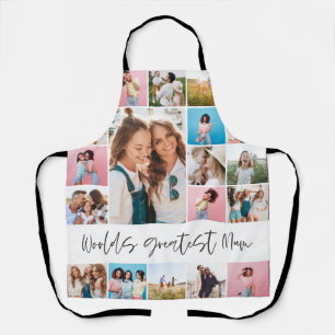 Tablier Maman photo collage typographie moderne simple sty