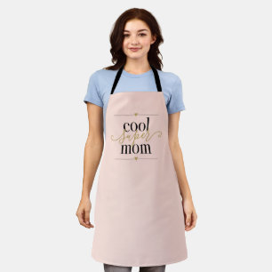 Tablier Maman super cool moderne élégante rose poudré et o