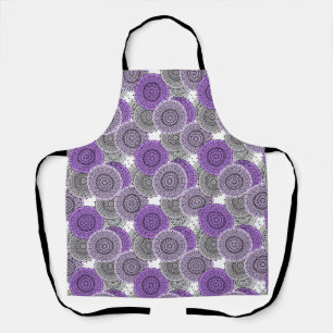 Tablier mandala arabe motif rose violet à l'orientale