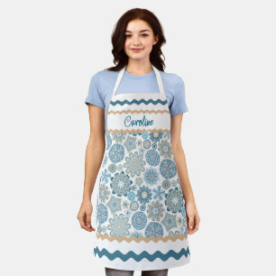 Tablier Mandala Floral Flocons de Neige Chic et Festif