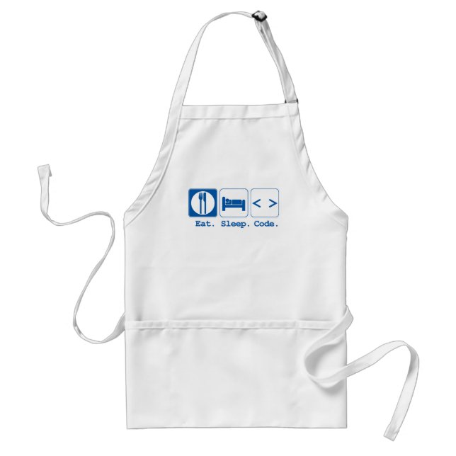 Tablier manger dormir coder (html) (Devant)