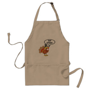Tablier Manger Steak Turkey Thanksgiving Cartoon