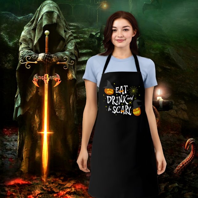 Tablier Mangez, buvez et ayez peur, Halloween Apron (Créateur téléchargé)