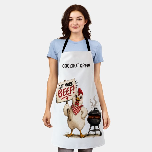 Tablier Mangez Plus De Boeuf ! Poulet (Porté)