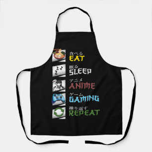Tablier Mangez Sleep Anime Jeu Répéter Otaku Gamer Japonai