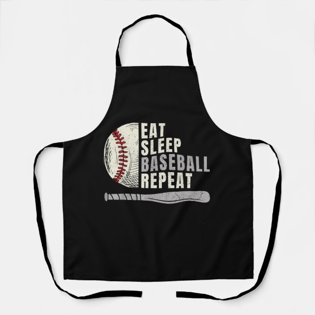 Tablier Mangez Sleep Baseball Répéter Funny Baseball Playe (Recto)