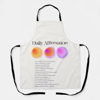Tablier manifestation d'affirmations quotidiennes