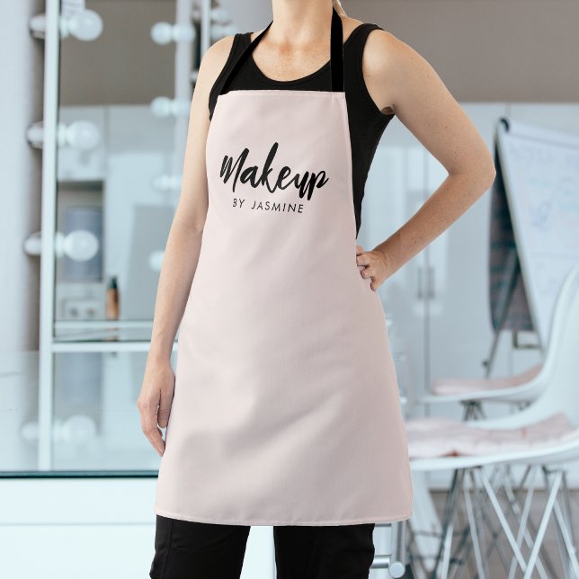Tablier Maquillage de l'équipe de logo de script rose Blus (Créateur téléchargé)