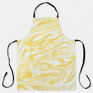 Tablier Marbre jaune élégant : Texture dessinée à la main
