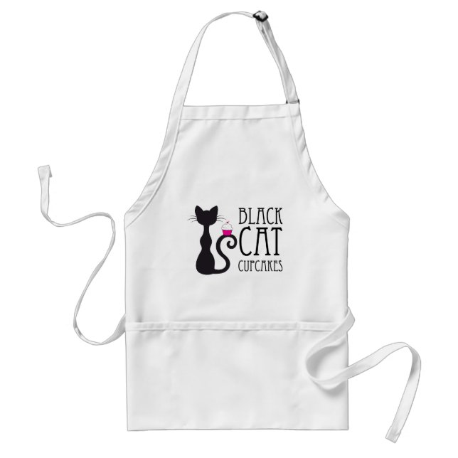 Tablier Marchandises de logo de boulangerie de chat noir (Devant)