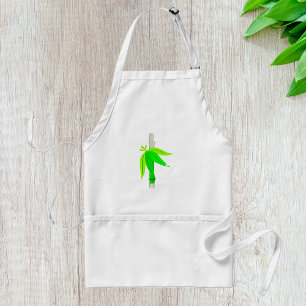 Tablier Marche en bambou vert avec Feuilles tropicaux