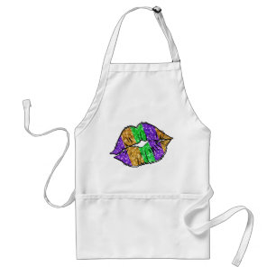 Tablier Mardi Gras Kiss Apron