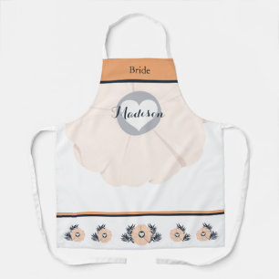 Tablier Mariage Apron de la mariée florale de la Pêche fém