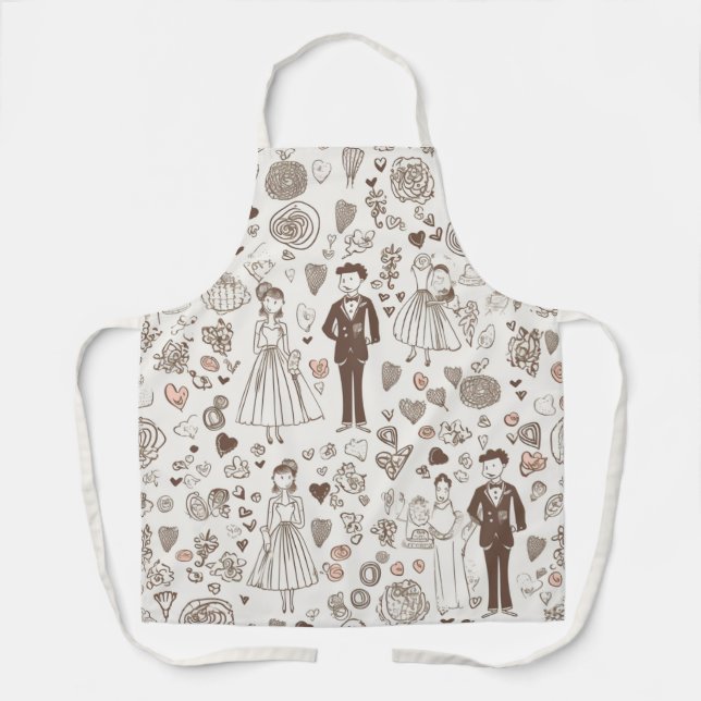 Tablier Mariage Apron pour la mariée et la chambre moderne (Recto)
