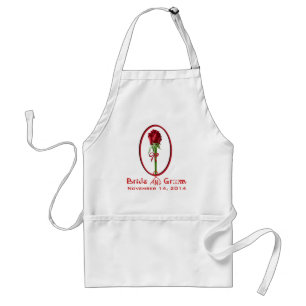Tablier Mariage de cadre ovale des Roses rouges