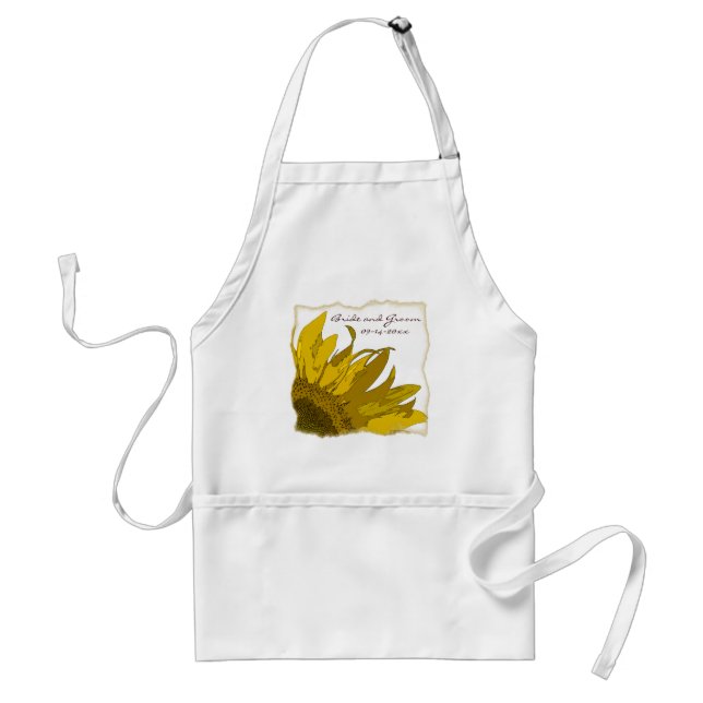 Tablier Mariage du coin du tournesol jaune (Devant)