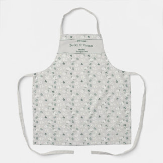 Tablier Mariée & Groom White Lily Cortège de mariage