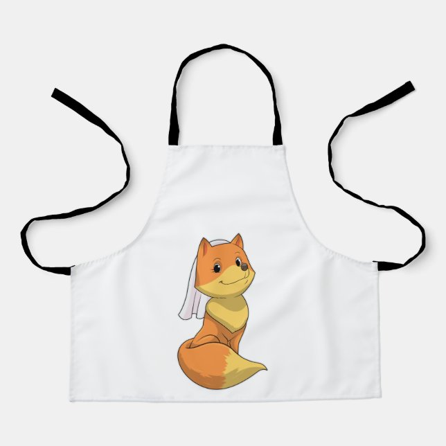 Tablier Mariée renard avec voile (Recto)