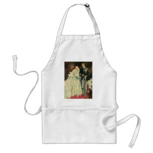 Tablier Mariés de mariage Art Déco vintage