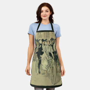 Tablier Mariés de mariage victorien à bicyclette