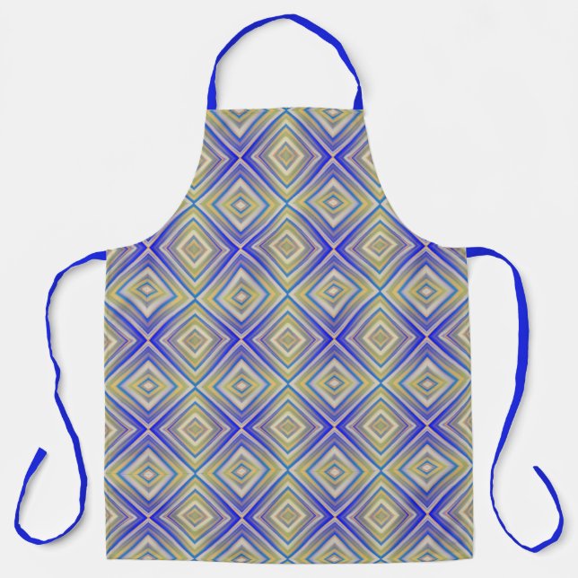 Tablier Marine Blues Alternative Diamond Motif (Recto)