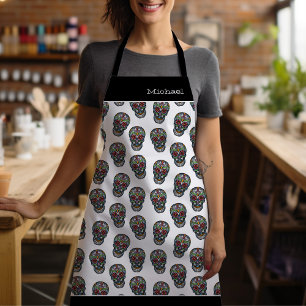 Tablier Mariposa Crâne de sucre Mexique inspiré