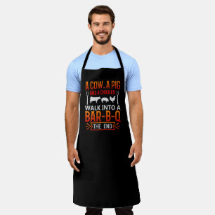 Tablier marrant cochon de vache poulet barbecue