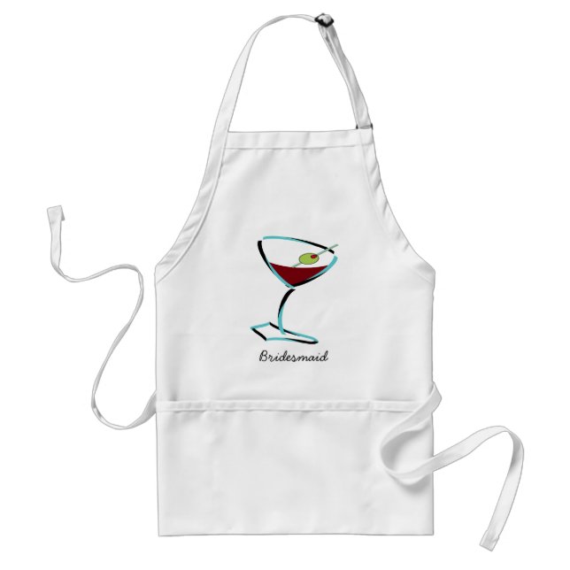 Tablier martini aqua funky (Devant)