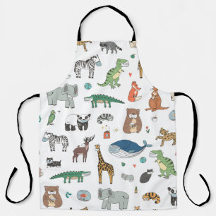Tablier Masque animal pour enfants, motif de virus.