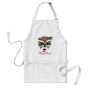 Tablier Masque de plumes de Parties scintillant Mardi Gras