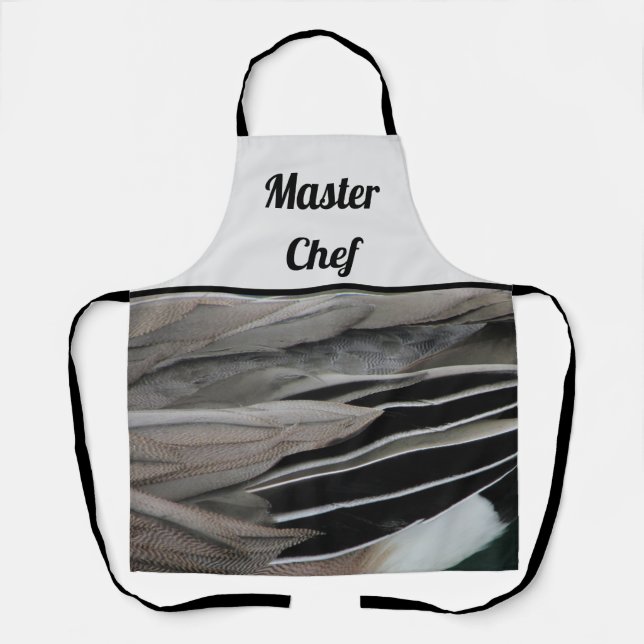 Tablier Master Chef Duck Feather Photo Black Grey Modern (Recto)