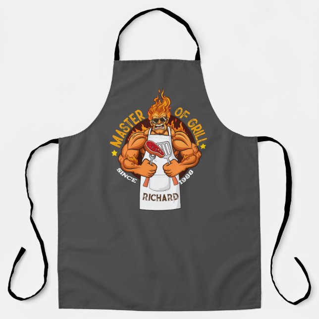 Tablier Master Fête des pères grill Cadeau BBQ Chef Papa (Recto)