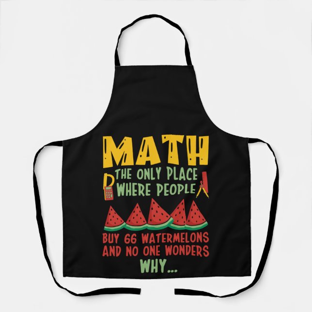 Tablier Math Le seul endroit où les gens achètent 66 Water (Recto)