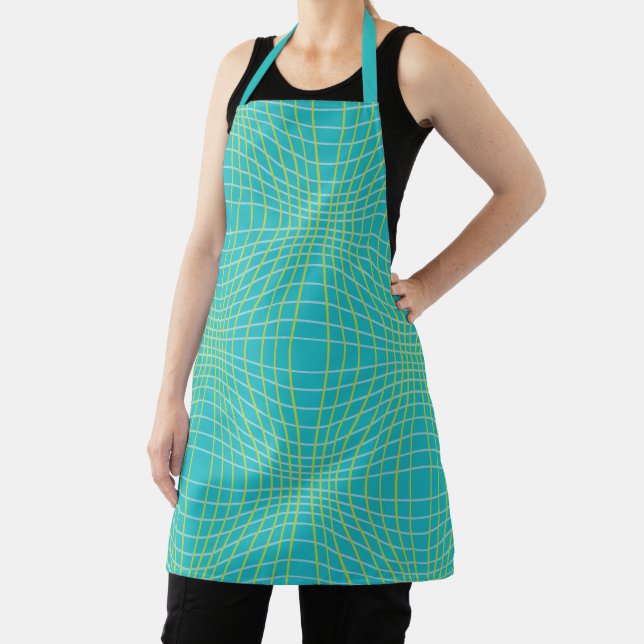 Tablier MCM Aqua Blue Motif circulaire moderne du milieu d (Insitu)