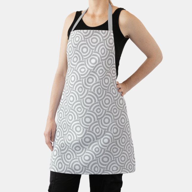 Tablier MCM Gris Motif circulaire moderne du milieu du siè (Insitu)