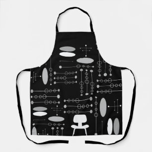 Tablier MCM nuances de gris Motif moderne du milieu du siè