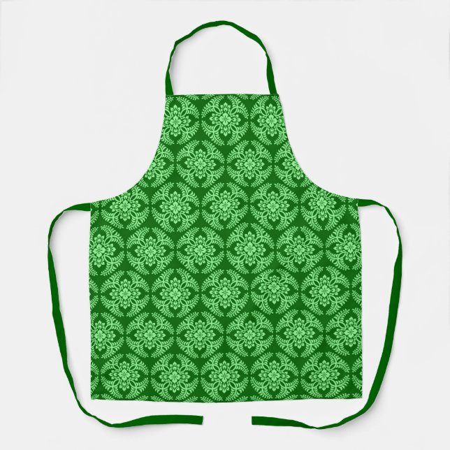 Tablier Médaillon japonais Motif, Dark Jade Green (Recto)