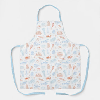 Tablier Mediterranean Kitchen Culinary Pattern Chef Apron