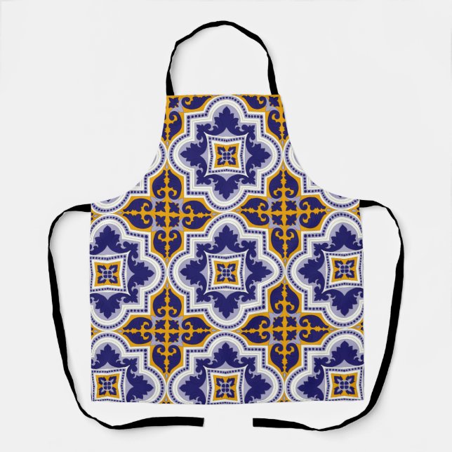 Tablier Mediterranean Pattern Kitchen Apron (Recto)