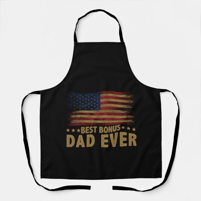 Tablier Meilleur Bonus Papa Jamais Pour Stepdad American F (Recto)