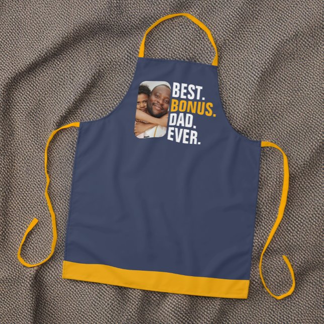 Tablier Meilleur Bonus Personnalisé Papa Jamais Stepfather (Personalized Best Bonus Dad Ever Stepfather Apron from Ricaso. Ideal for the BBQ stepdad )