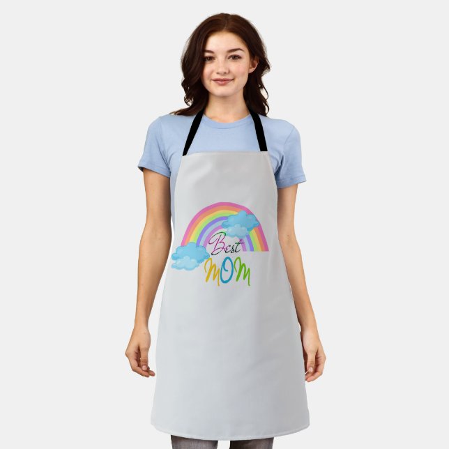 Tablier Meilleur chef arc-en-ciel Baker Mom Aprons, fête d (Porté)