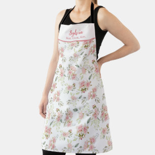 Tablier Meilleur Cuisinier Jamais Nommé Pink Floral Apron
