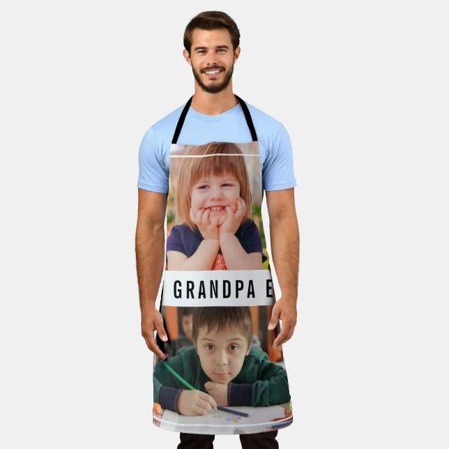 Tablier Meilleur Grand-Père Ever Grand-Enfants 2 Photo Col (Porté)