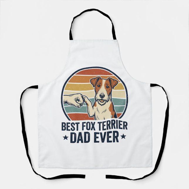 Tablier Meilleur Papa Fox Terrier Vintage T-Shirt pour Amo (Recto)