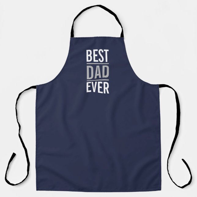 Tablier Meilleur papa jamais | Marine bleu moderne (Recto)