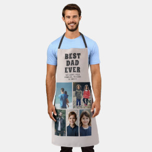 Tablier Meilleur papa jamais personnalisé 6 photo Collage