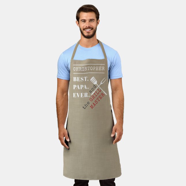 Tablier Meilleur Papa Jamais Personnalisé Grill Master (Porté)