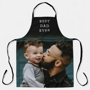 Tablier Meilleur papa Jamais photo complète noir personnal